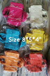 Printed Transparent Jute Bags For Return Gifts, Thamboolam Bags: Wedding Gifts Lunch Bag Multicolor (8*5*4 inches) Gifts, Diwali Gifts